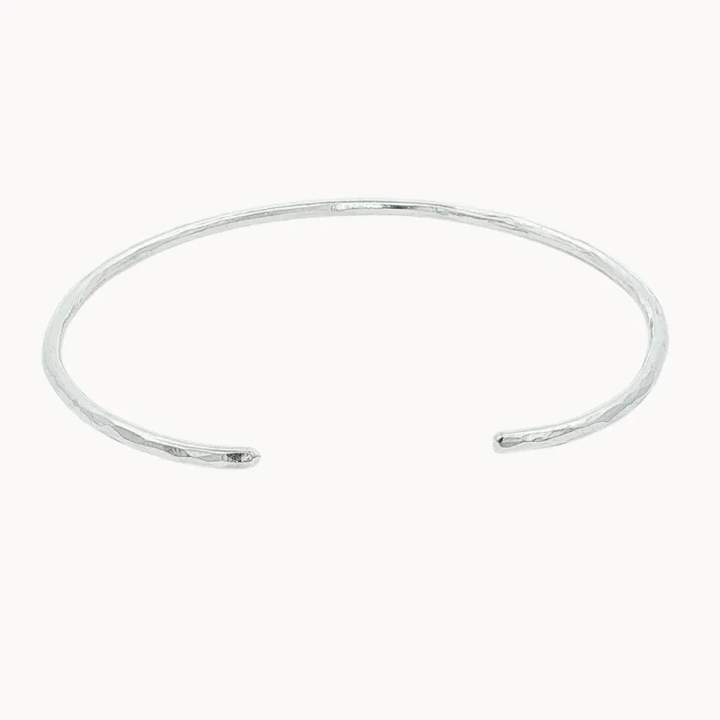 Adjustable Hammered Open Cuff Bangle