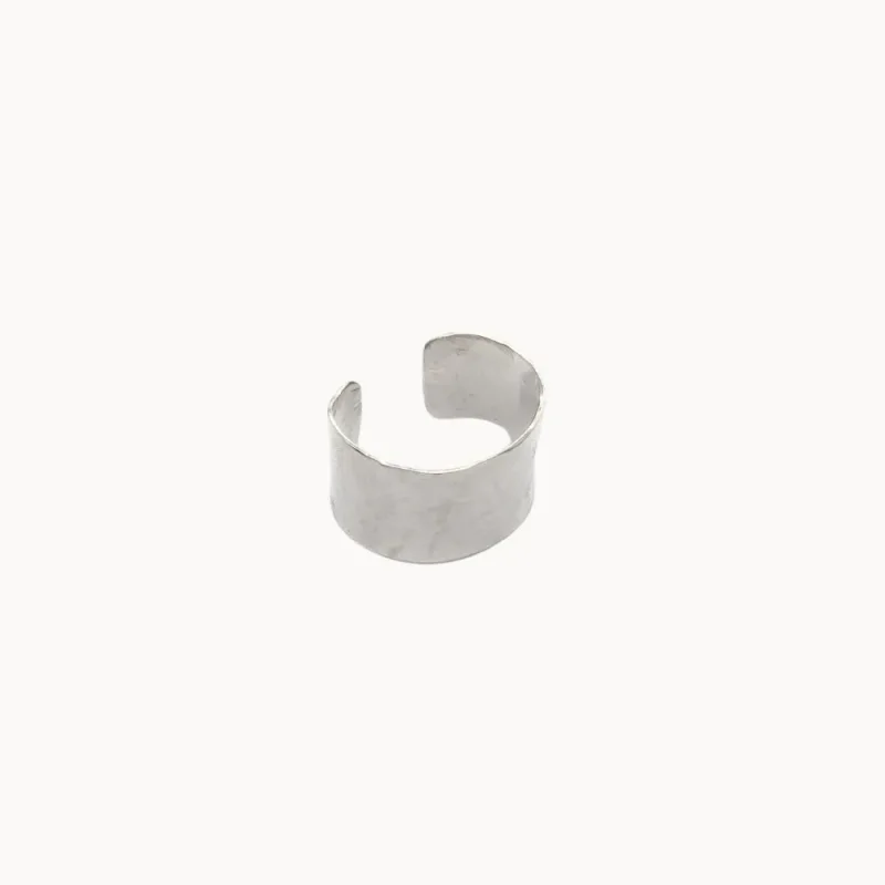 Silver Hammered Ear Cuff