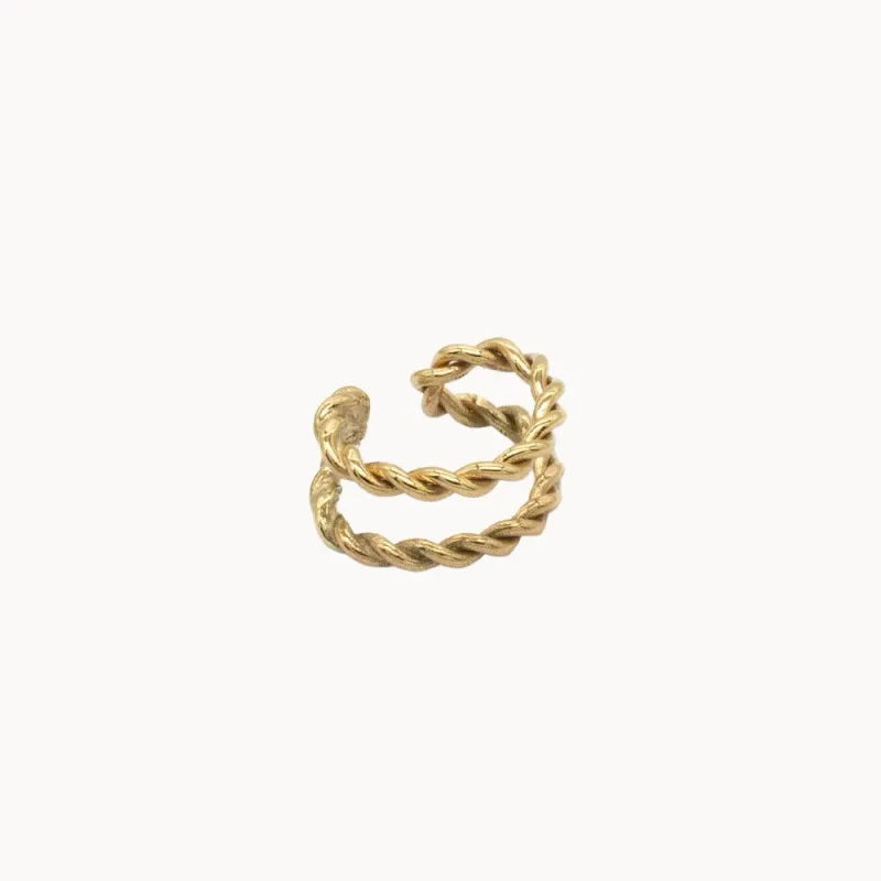 9ct Gold Twisted Double Ear Cuff