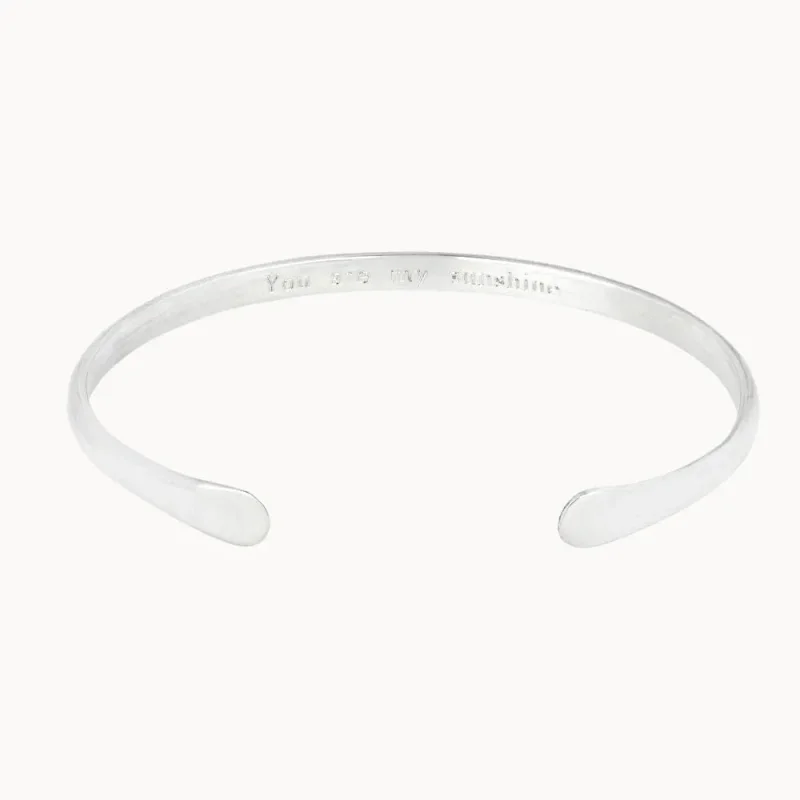 Silver Personalised Cuff Bangle