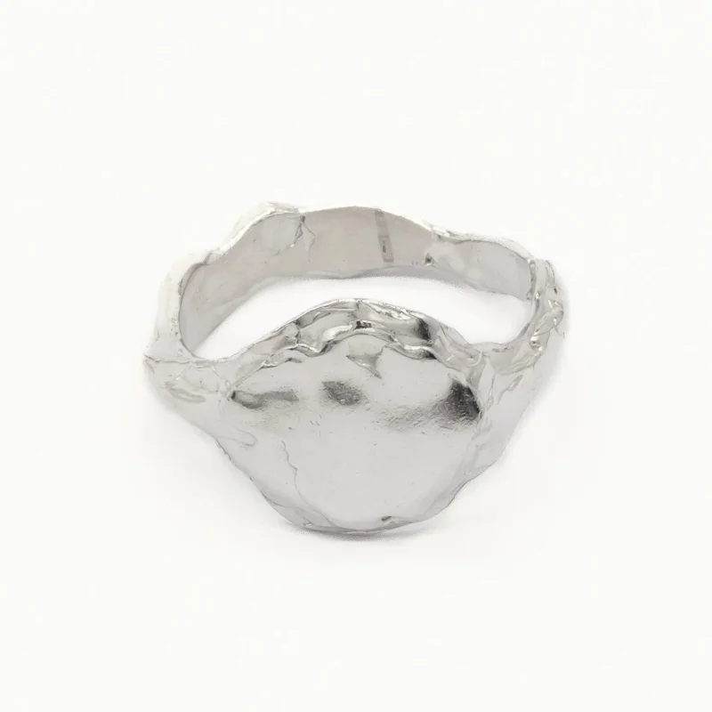 Silver Bloom Full Moon Ring