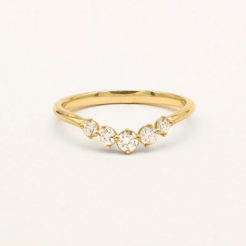 The Dainty Diamond Curved Wedding Ring