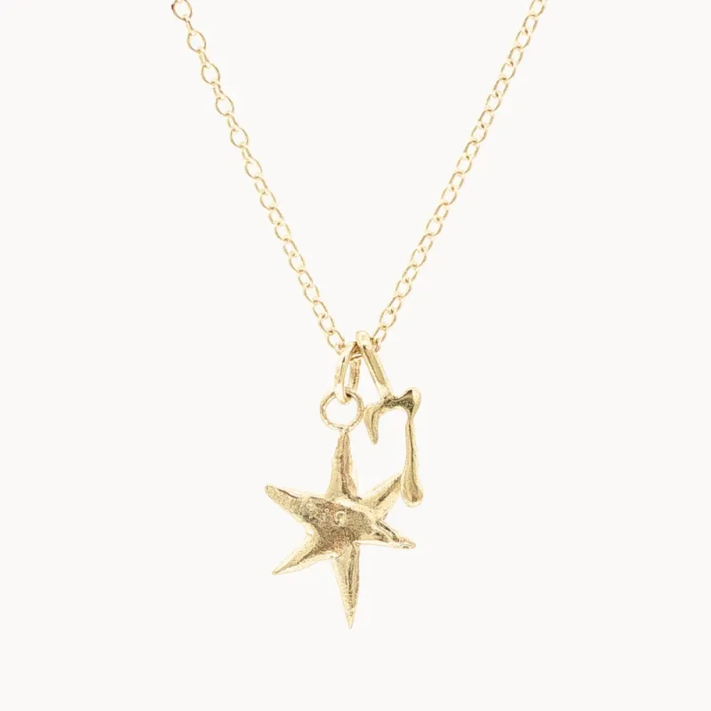 The Lucky Charm Double Pendant Necklace Set – 9ct Gold