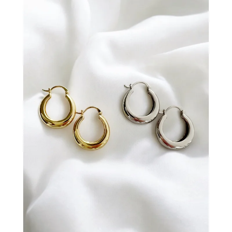 Wanderlust Hoops, 2 COLORS Gold