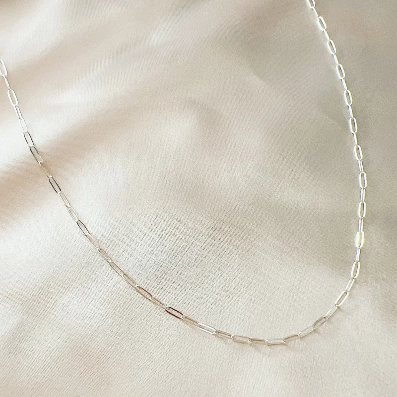 Rose Chain Necklace, Silver
