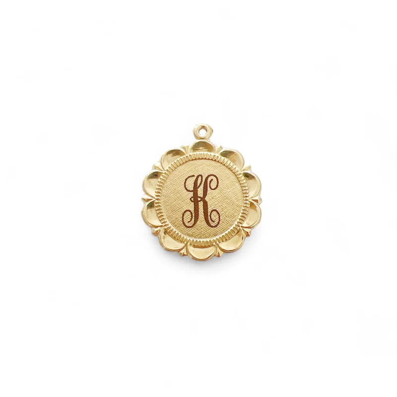 Scalloped Initial Charm A