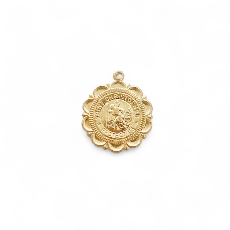 Scalloped St. Christopher Charm