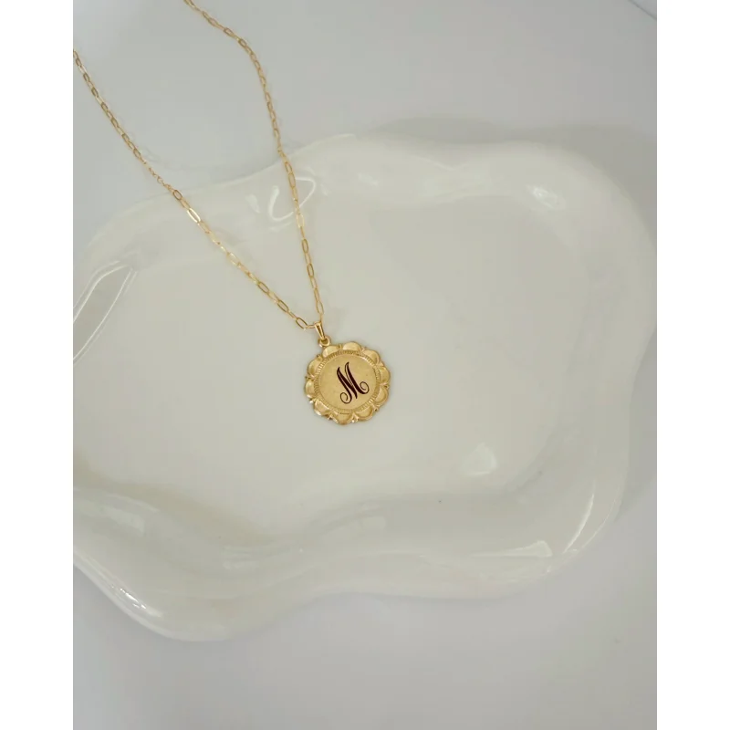 Scallop Initial Necklace