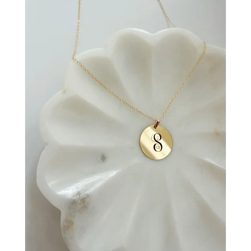 Scroll Initial Necklace