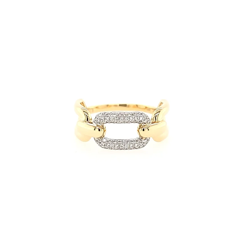 Yellow Gold Diamond Chain Ring (I7205)