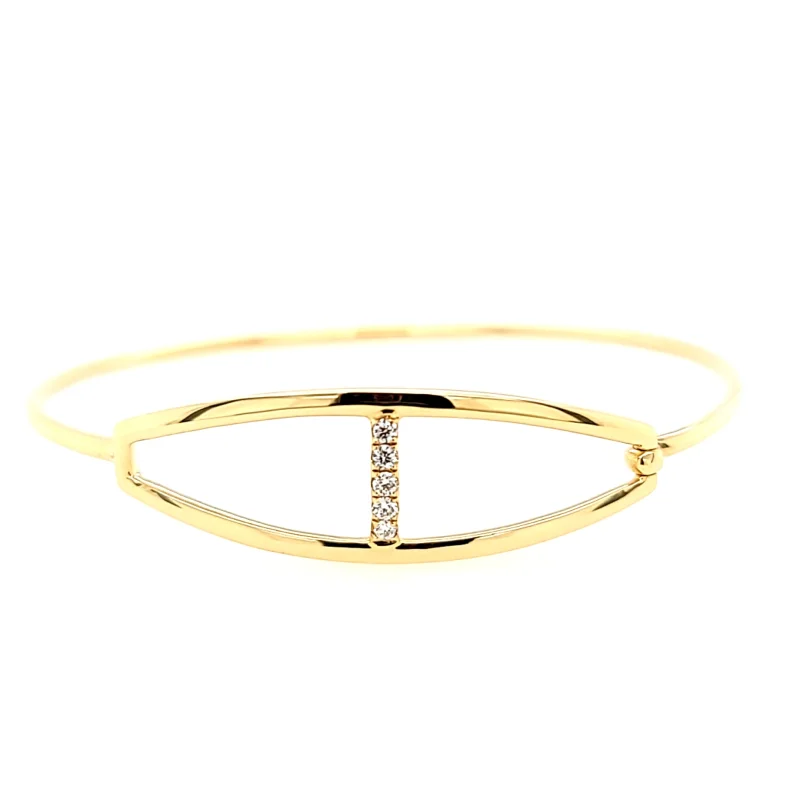 Yellow Gold Diamond Bangle Bracelet (I7721)