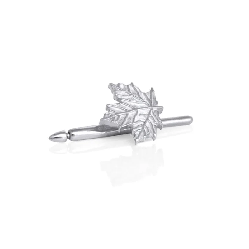 Sterling Silver Maple Leaf Tuxedo Studs (Set of 4)