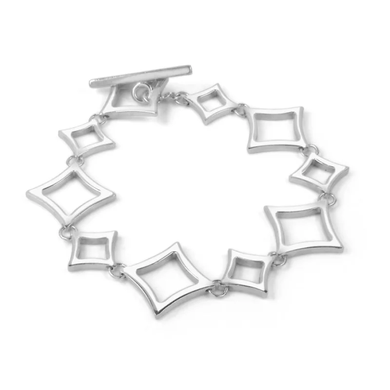 Sterling Silver Multi-Diamond Shape Bracelet