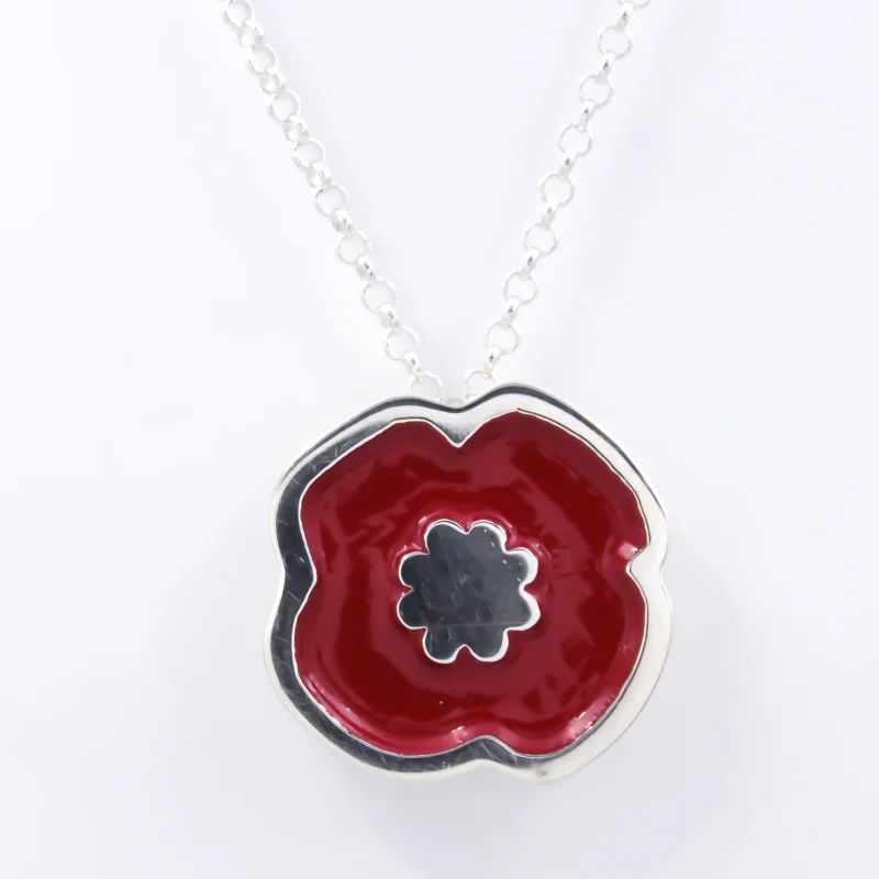 Sterling Silver Poppy Brooch/Pendant
