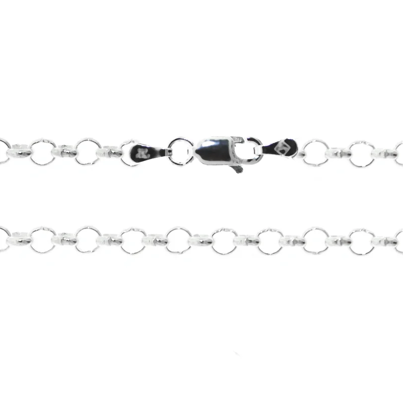 Rhodium Plated Rolo Chains