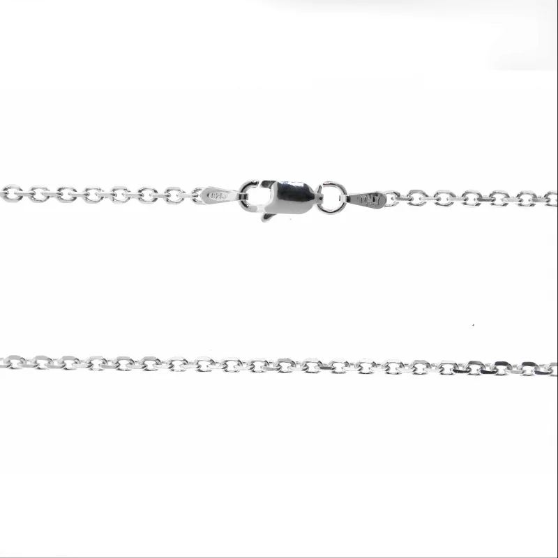 Rhodium Diamond Cut Cable Chain