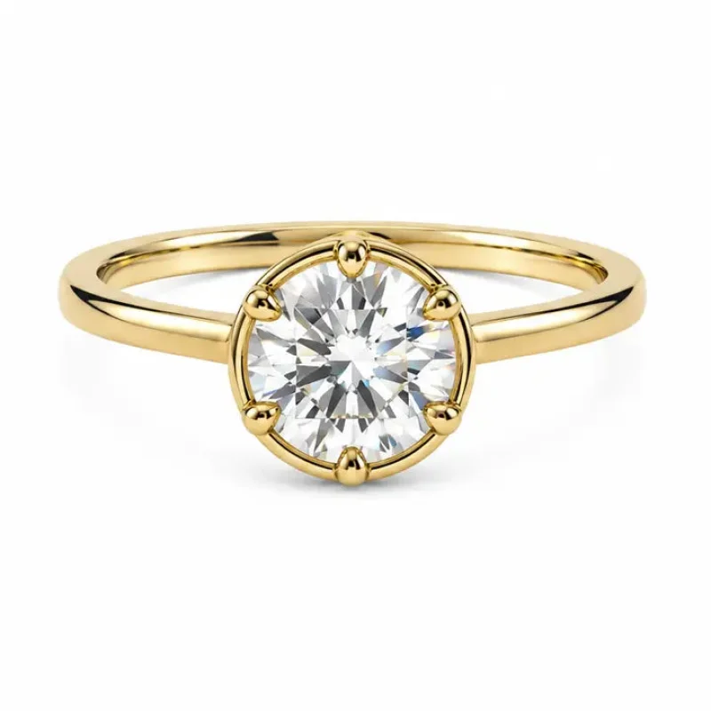 Round Cut Bezel Ring