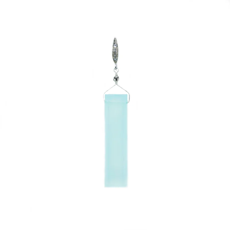 Silver Chalcedony Drop Earrings
