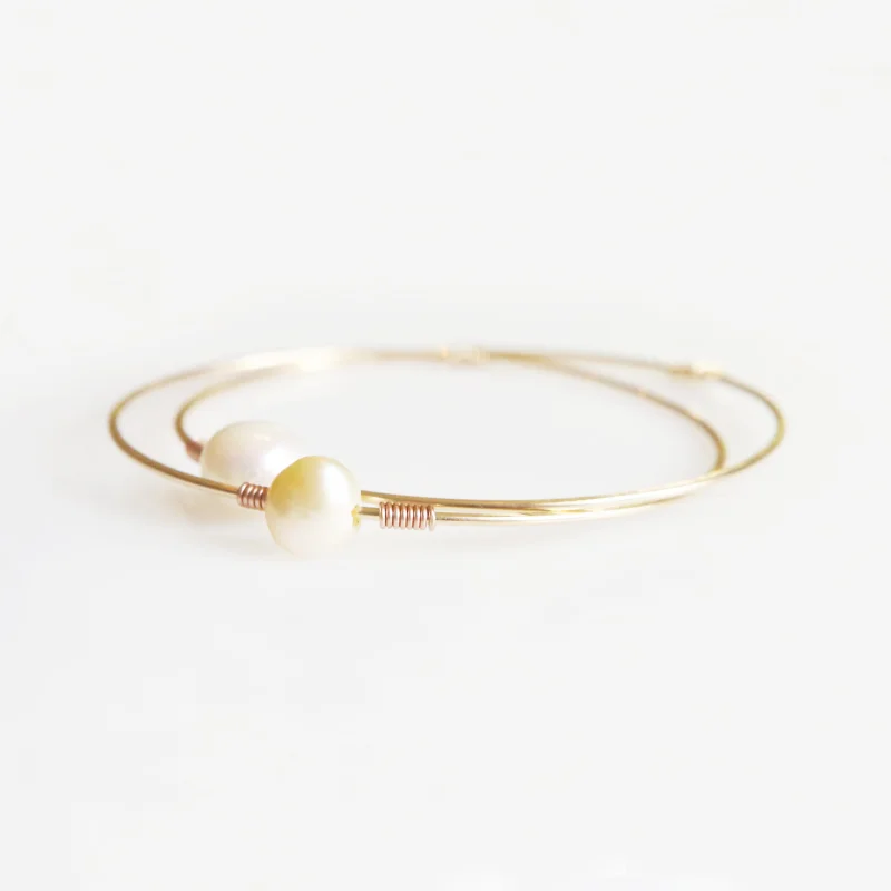 White Pearl Double Bangle