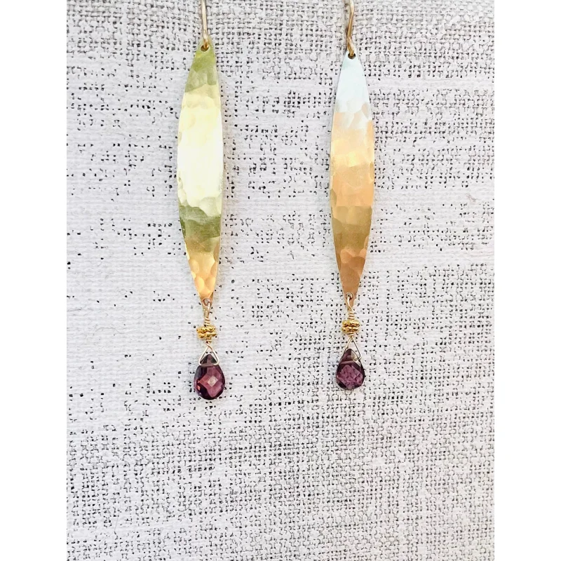 Willow Leaf Gemstone Earring