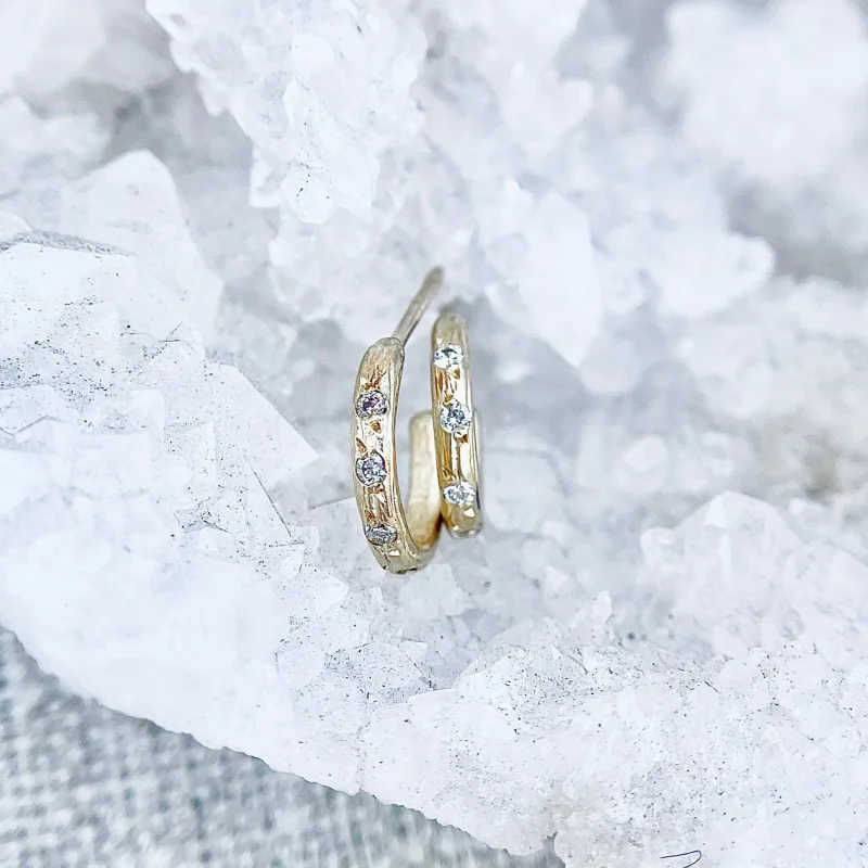 Tiny Diamond Huggie Earrings